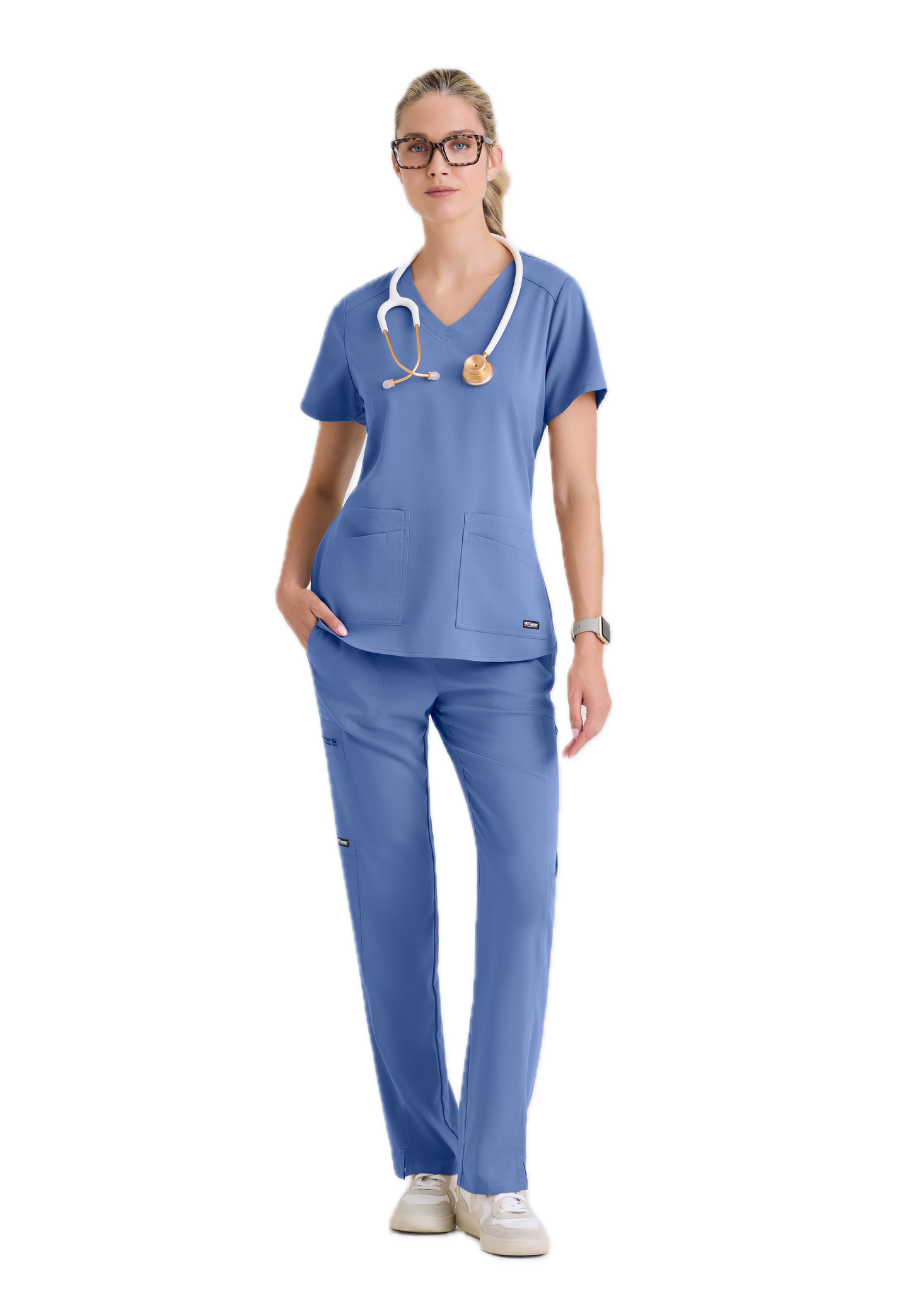 GREY'S ANATOMY Pijama Médica GRST011/GRSP500 Confortable para Dama Pantalón Corte Recto Regular - Scrub Diseño Elegante, Tela Suave y Flexible, Durabilidad, Ajuste Perfecto.